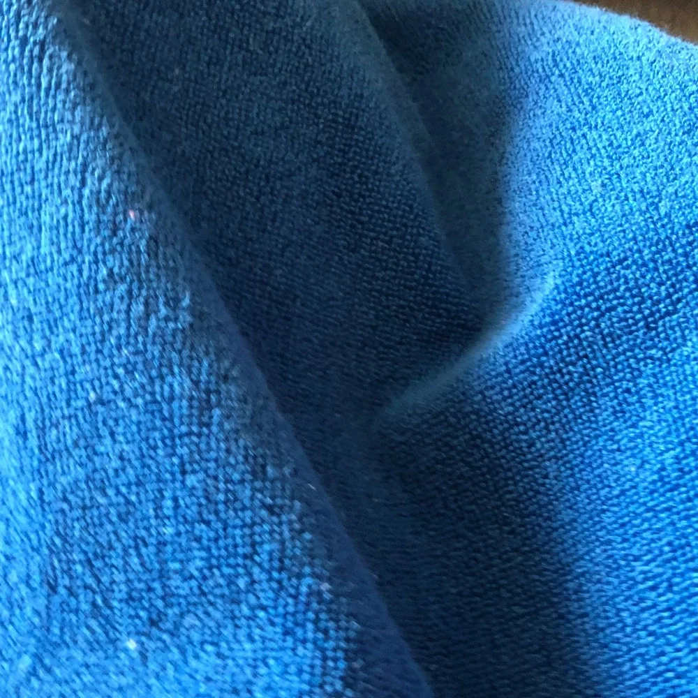 Blue Toweling with Red Car Patch